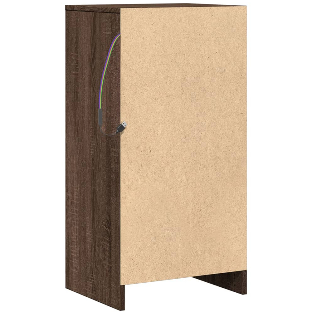 vidaXL Single Door Brown Oak LED Sideboard Image 6
