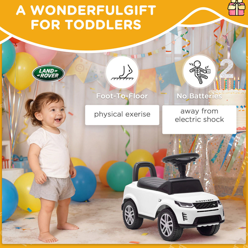 Tommy Toys Toddler White Licensed Land Rover Ride On Car Image 8