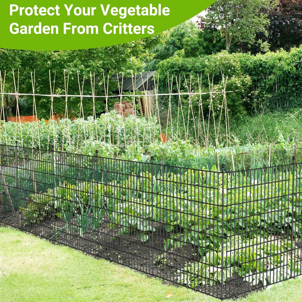 Living and Home 5 Piece Metal Garden Fence Set 83 x 64cm Image 8