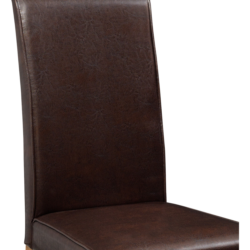 Julian Bowen Hudson Set of 2 Brown Dining Chair Image 4