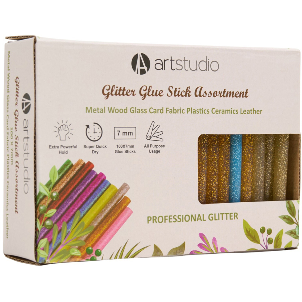 Pack of 100 Assorted Glitter Glue Sticks Image 2