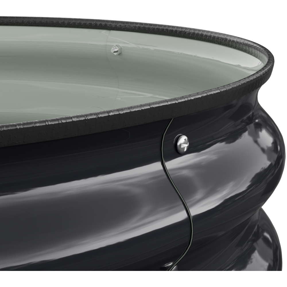 Living and Home Black Round Metal Raised Garden Bed with Open Bottom 60 x 30cm Image 5