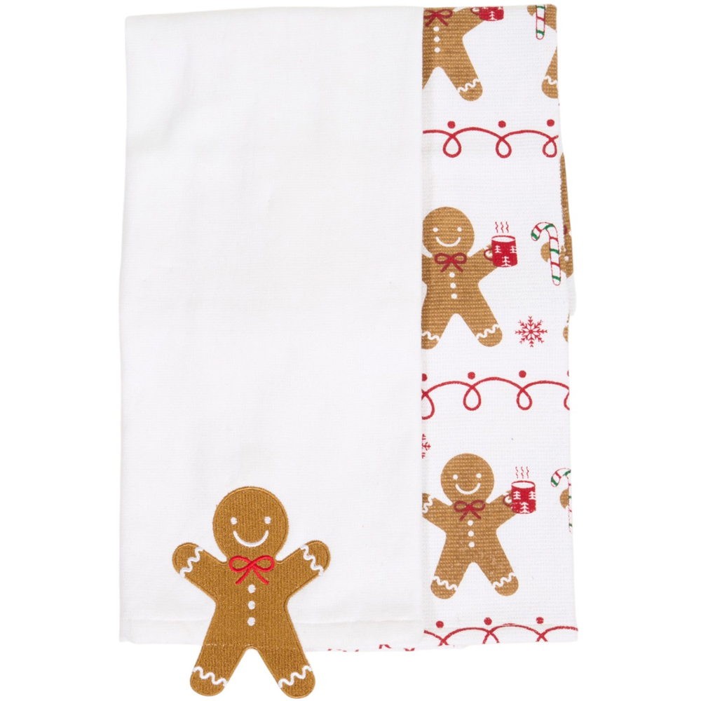 Pack of 2 Reindeer or Gingerbread Tea Towels Image 2