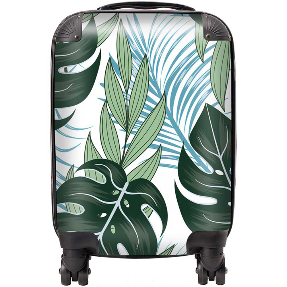 Warren Reed Designer Small Tropical Pattern with Bright Plants and Flowers Suitcase Image 1