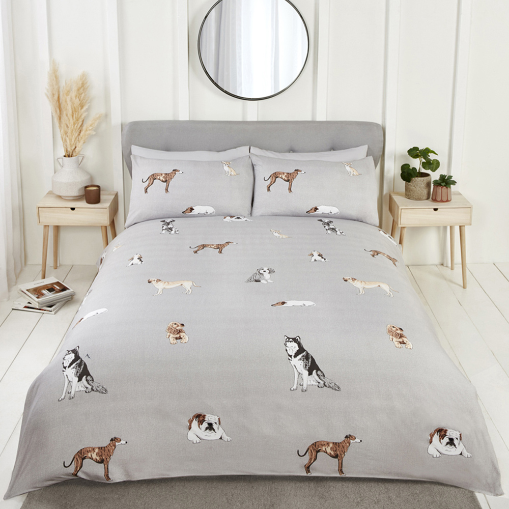 Rapport Home Paws and Tails King Size Grey Duvet Set Image 1