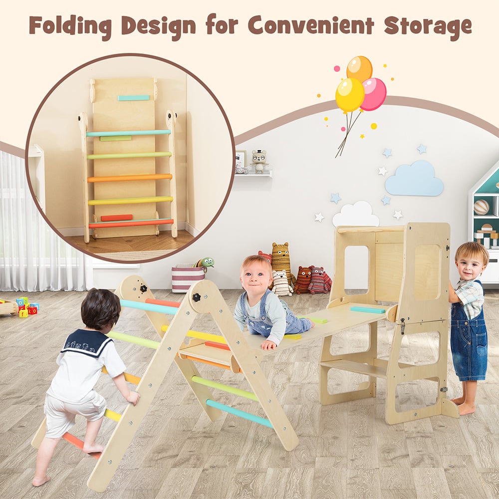Costway Kids 7 in 1 Multicolour Climbing Playset Image 6