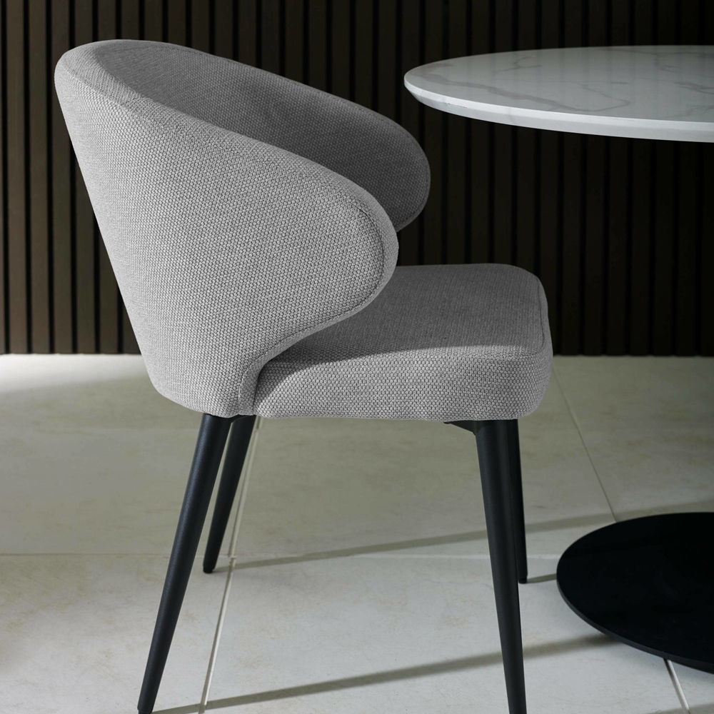 Julian Bowen Marcus Set of 2 Light Grey Fabric Dining Chair Image 8