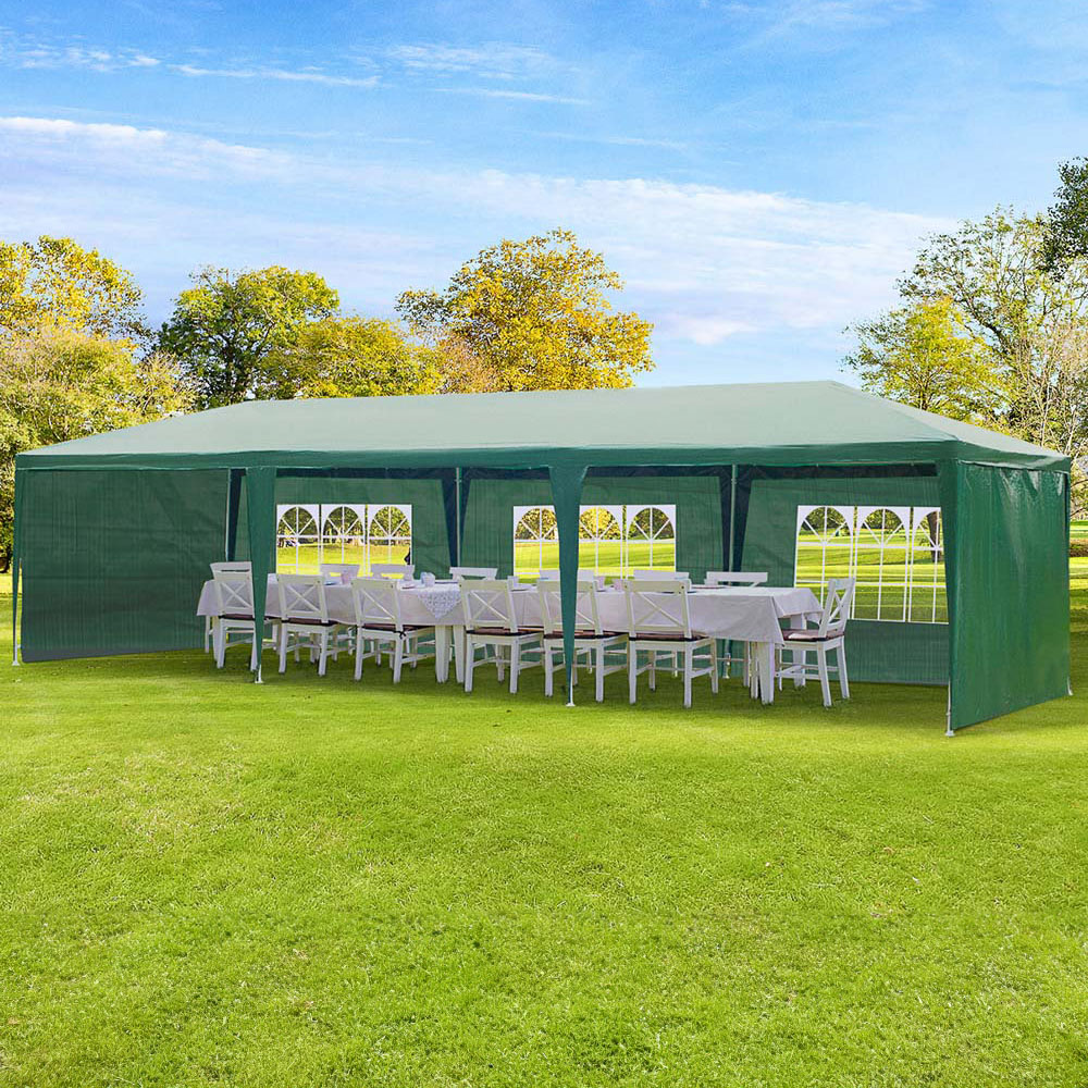 Outsunny 9 x 3m Green Gazebo with Sides Image 1