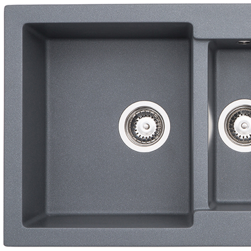 wilko Xcite Grey Metallic Granite 1.5 Bowl Inset Kitchen Sink 1000mm Image 2