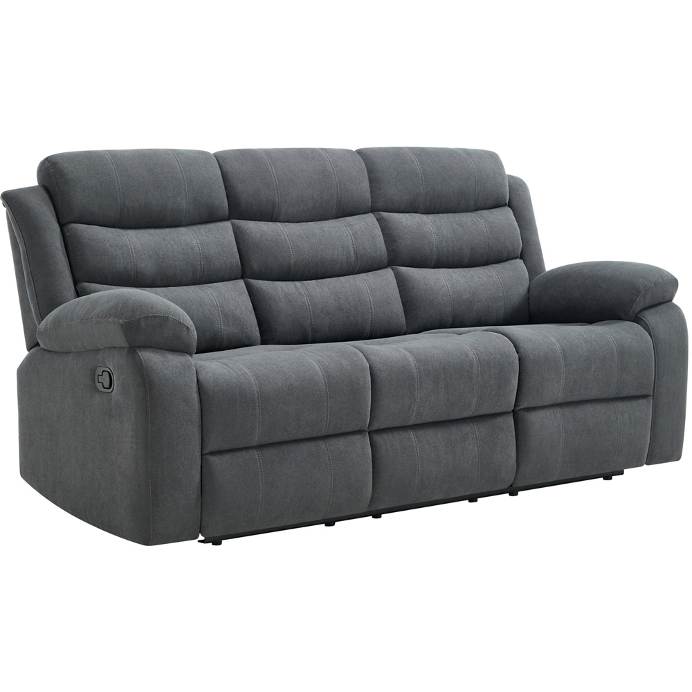 Furniture Online Boston 3 Seater Grey Manual Recliner Sofa | Wilko