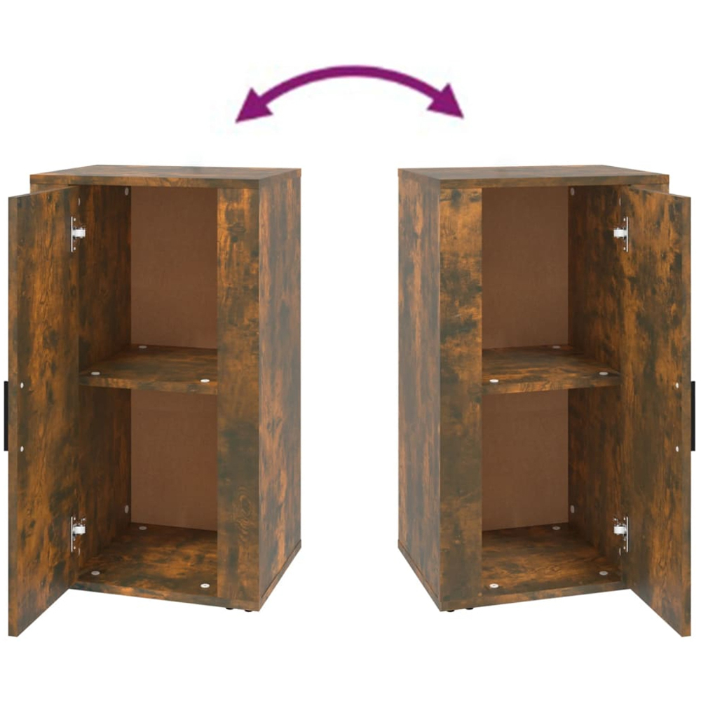 vidaXL Single Door Smoked Oak Sideboard Image 6