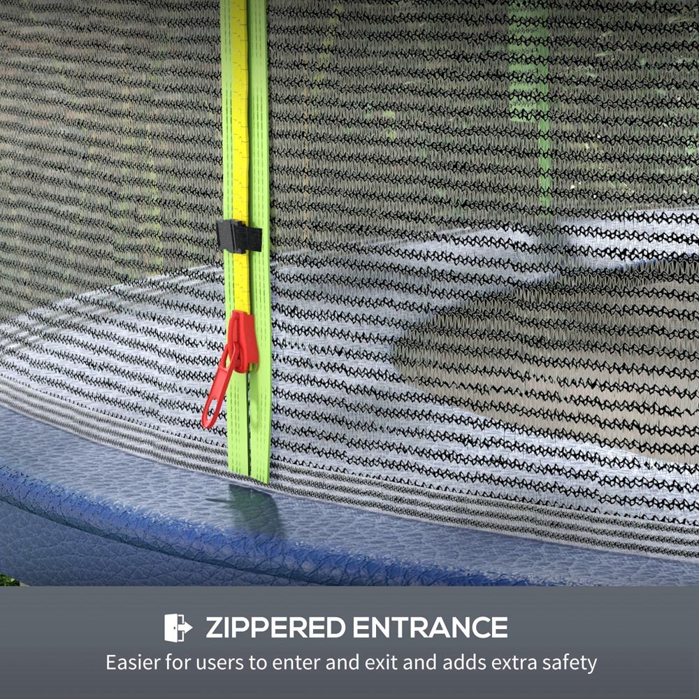 SPORTNOW 10ft Green Trampoline Replacement Safety Net with Zipped Door Image 7
