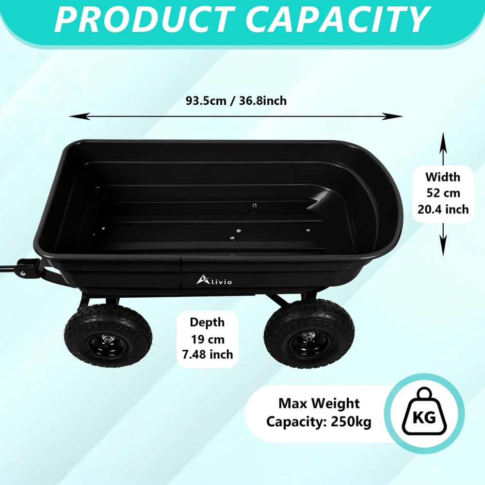 Alivio Heavy Duty Garden Wheelbarrow Cart 75L Image 8