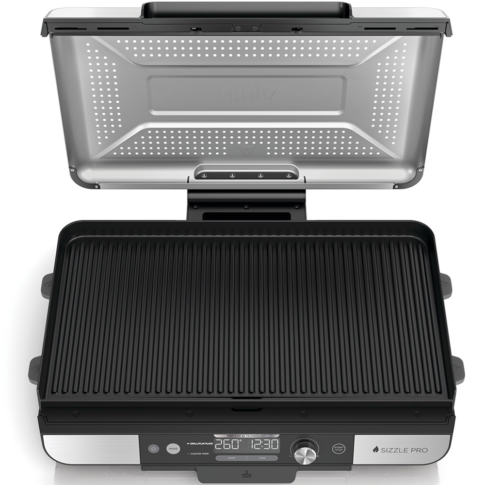 Ninja Sizzle Pro XL GX101UK Silver and Black Grill and Flat Plate Image 6