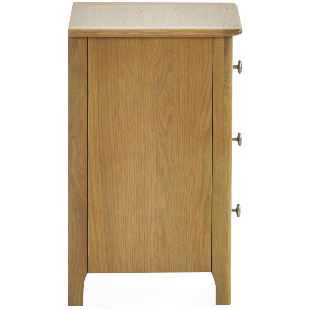 Julian Bowen Somerset 3 Drawer Oak Compact Bedside Table Image 5