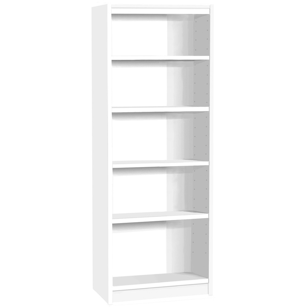 R White Cabinets 5 Shelf White Wide Tall Bookcase Image 2