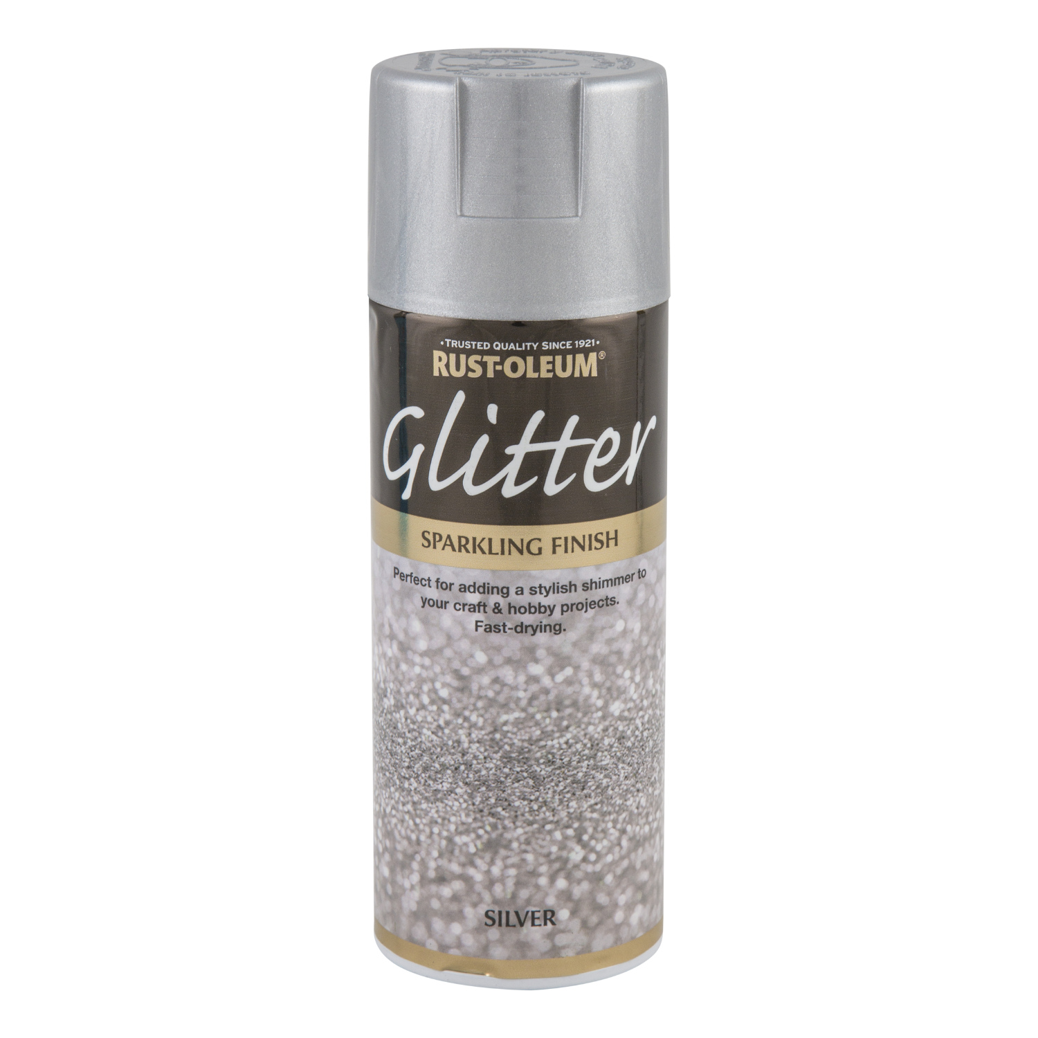 Rust-Oleum Glitter Silver Sparkling Finish Spray Paint 400ml Image
