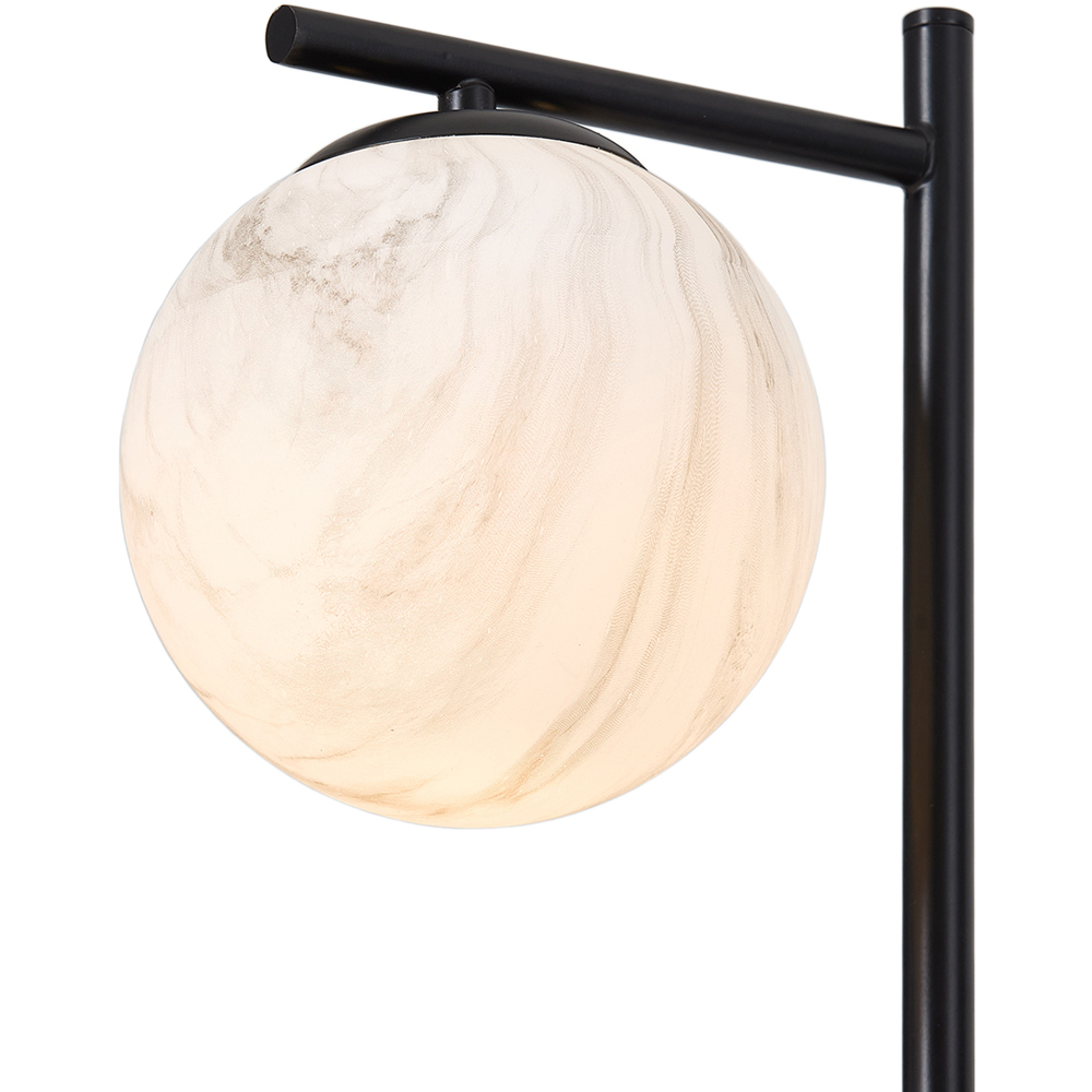 Living and Home Screw E27 Black and White Marble Effect Glass Floor Lamp with Foot Pedal Switch Image 4