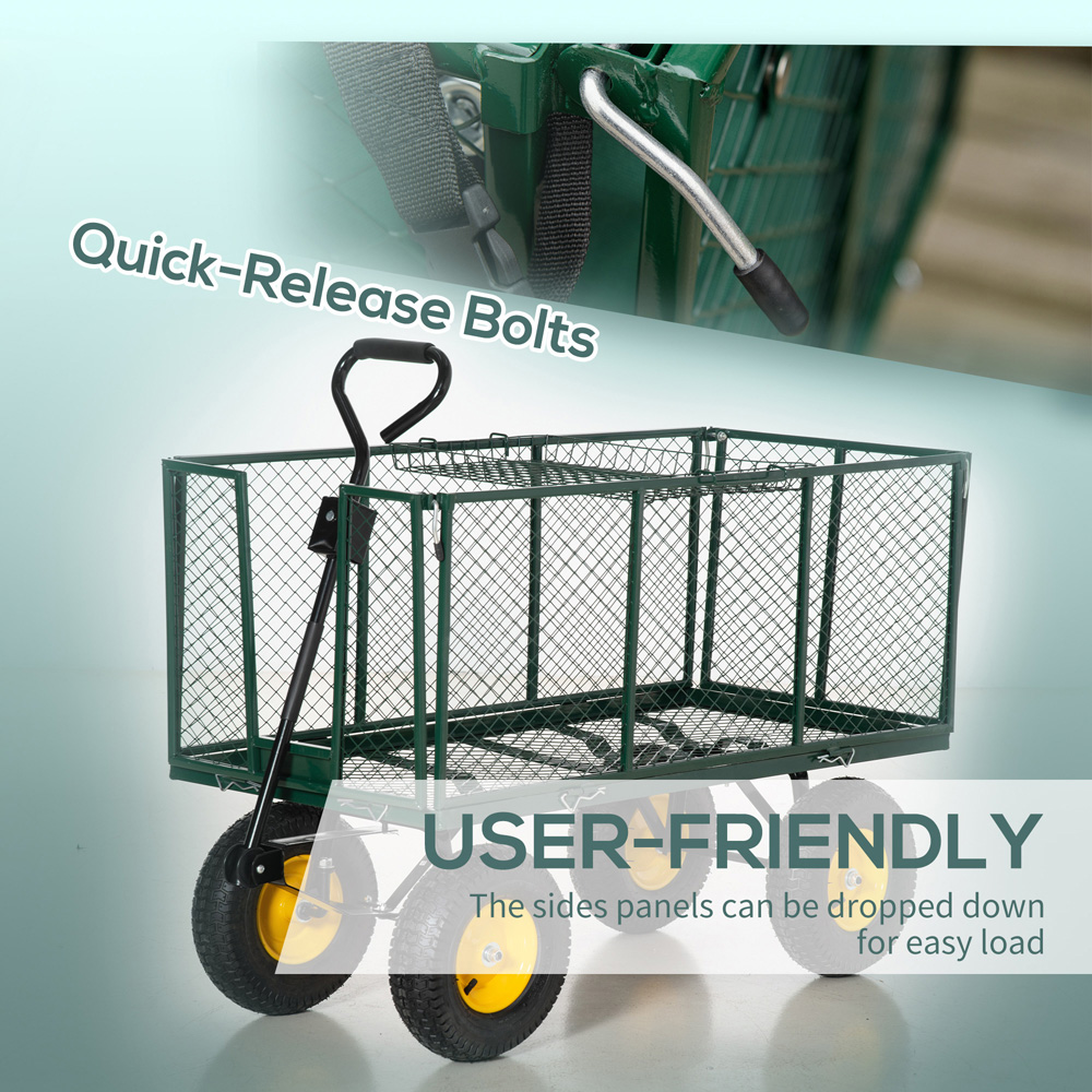 Outsunny Green Garden Trolley Cart Image 6