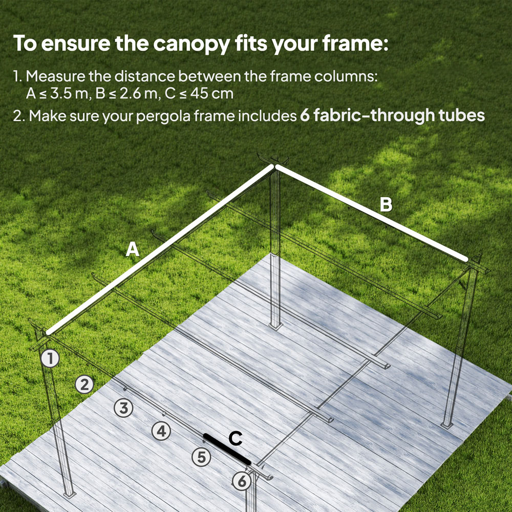 Outsunny 4 x 3m Dark Grey Retractable Pergola Cover Image 4