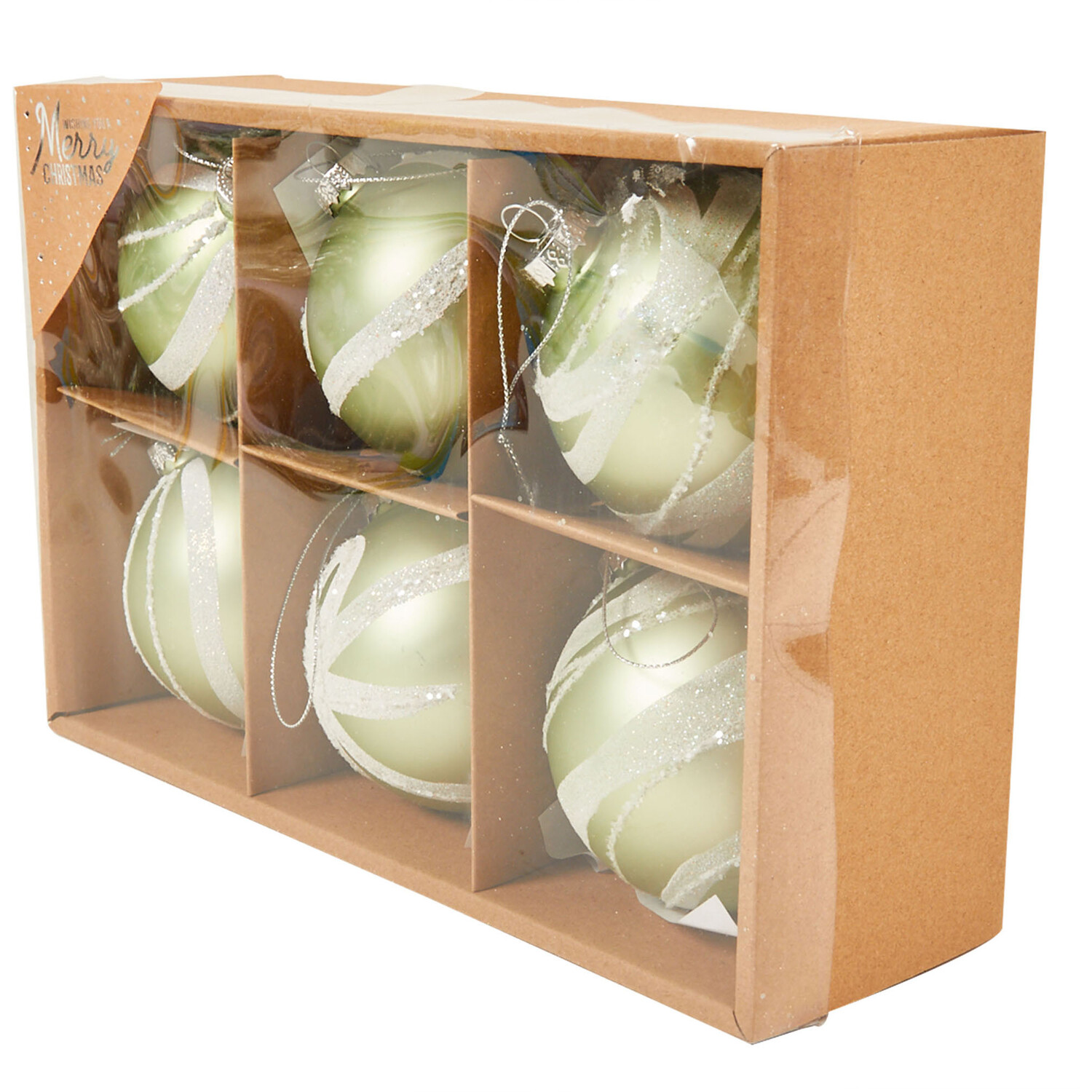 Pack of 6 Mistetoe Cottage Baubles Image 2