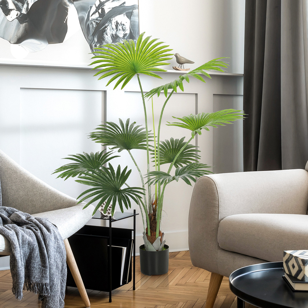 HOMCOM Palm Tree Artificial Plant Pot 145cm Image 4