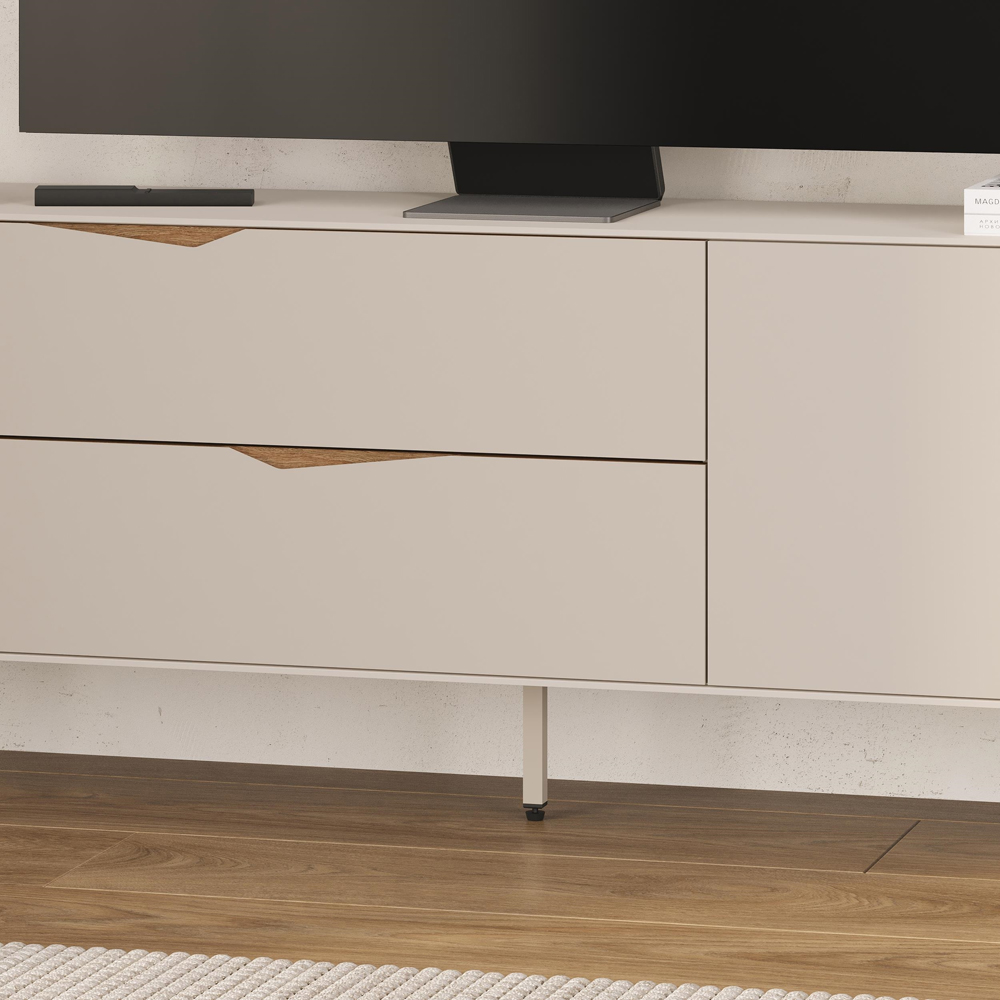 Decortie Jaden Single Door 2 Drawer Sandstone TV Unit Image 3