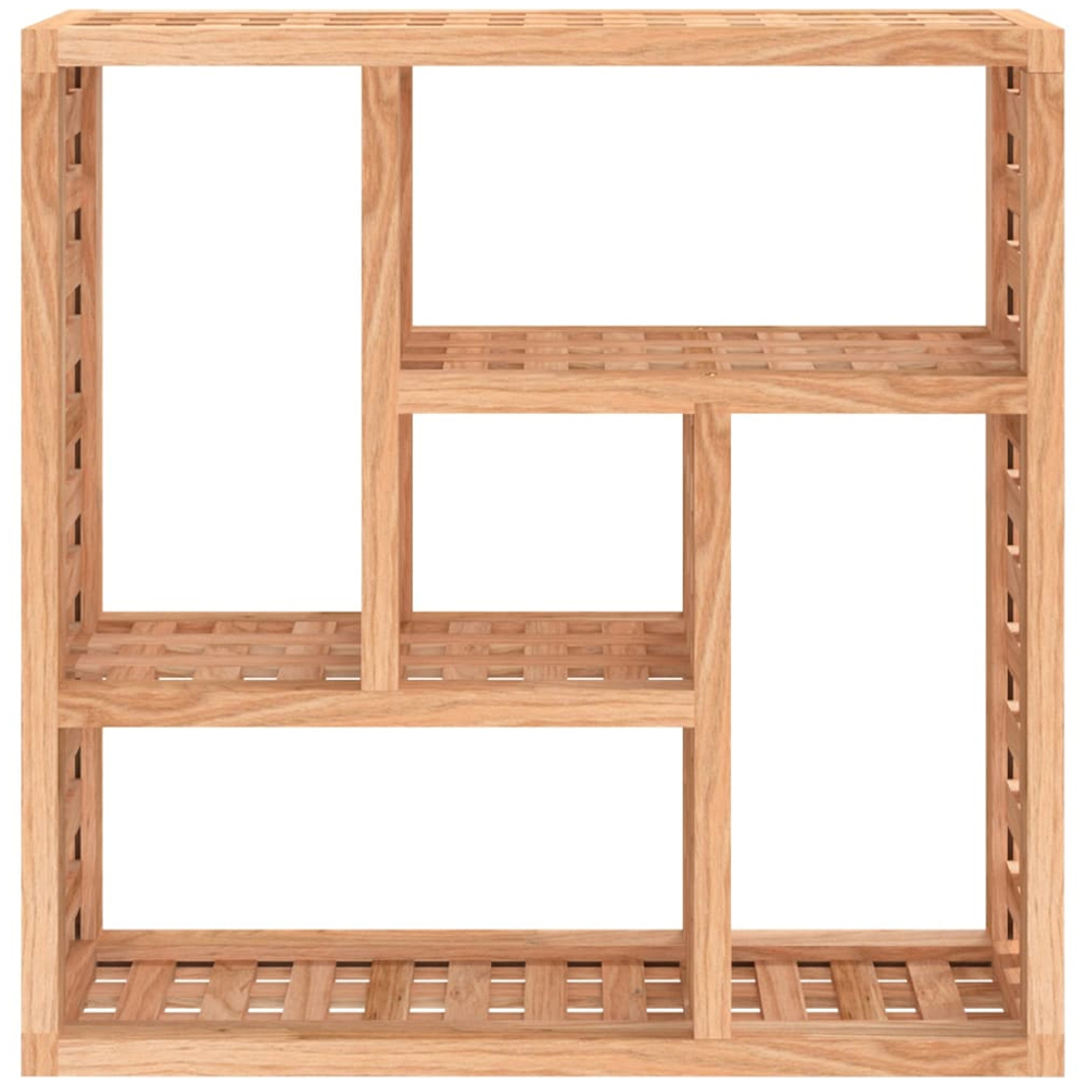 vidaXL 5 Shelf Walnut Solid Wood Floating Wall Shelf Image 2