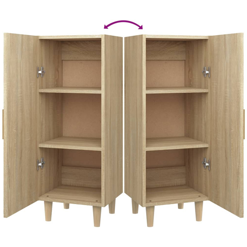 vidaXL Single Door Sonoma Oak Sideboard with Wooden Legs Image 8