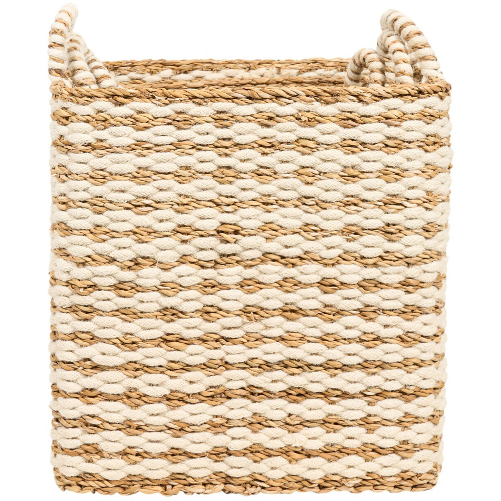 Set of 3 Seagrass and Jute Baskets Natural Image 2