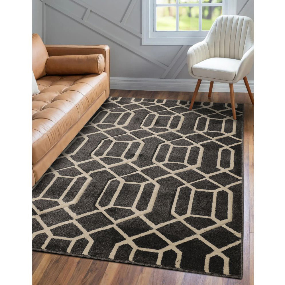 Homemaker Newport Grey Lattice Rug 120 x 170cm Image 4