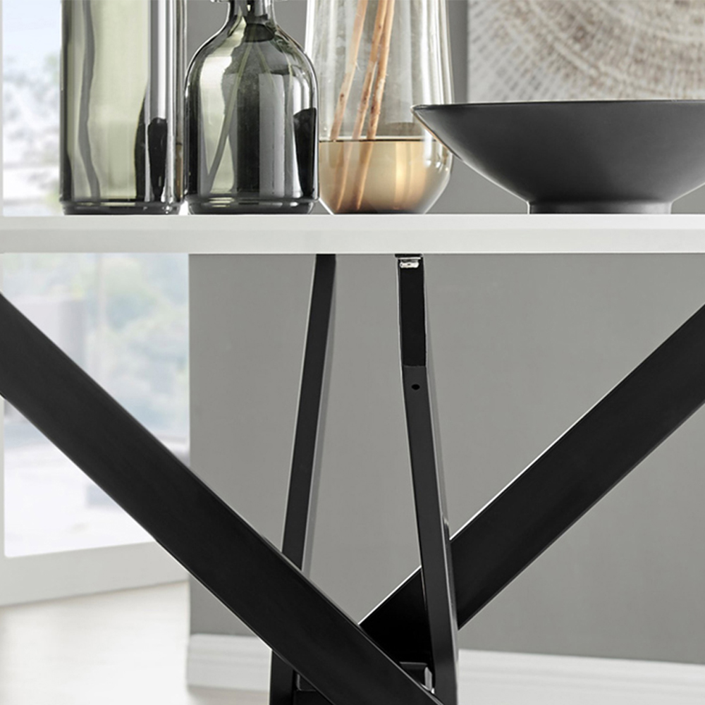 Furniturebox Arona Valera 6 Seater Round Dining Set White Gloss and Grey Image 6