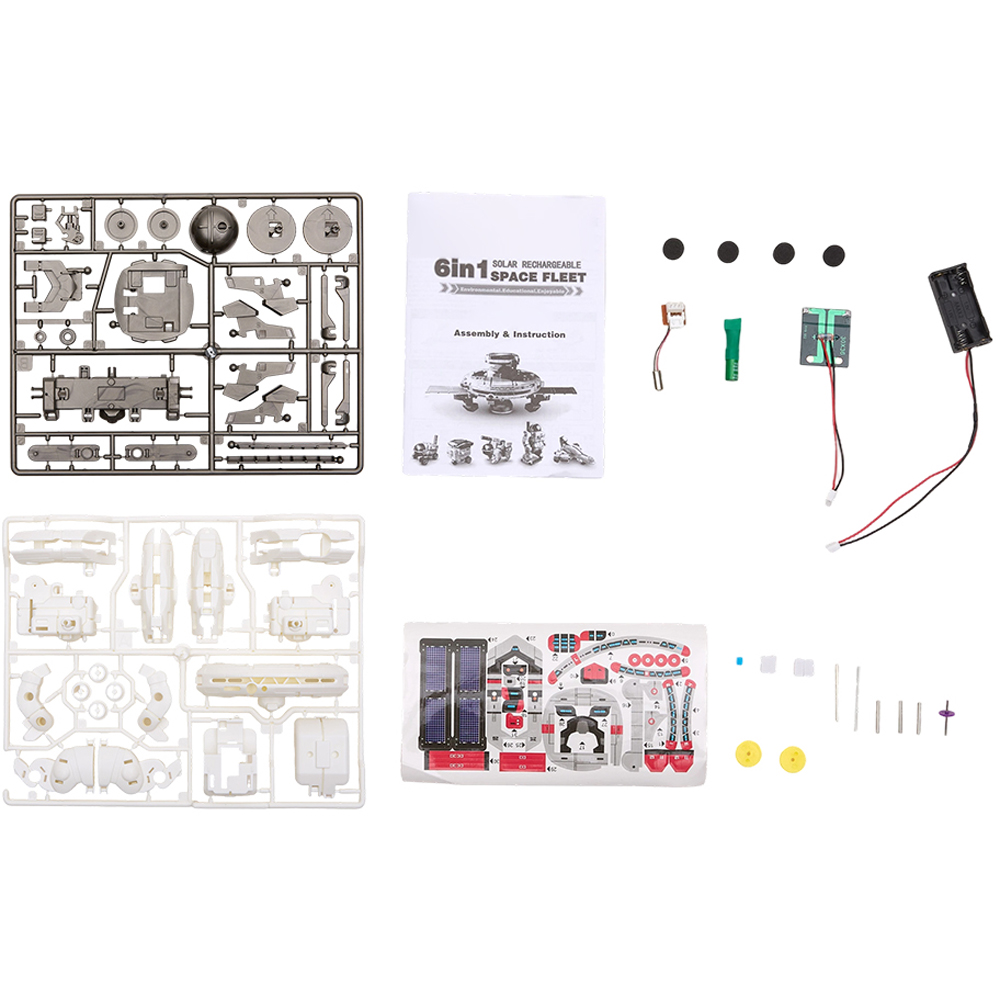 H&O Direct Kids 6-in-1 White DIY Solar Robot Toy STEM Project Set Image 6