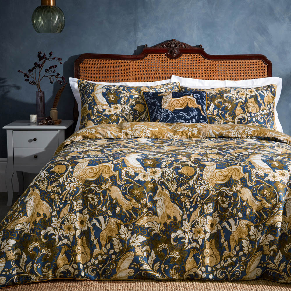 Paoletti Harewood Double Blue Duvet Set Image 1