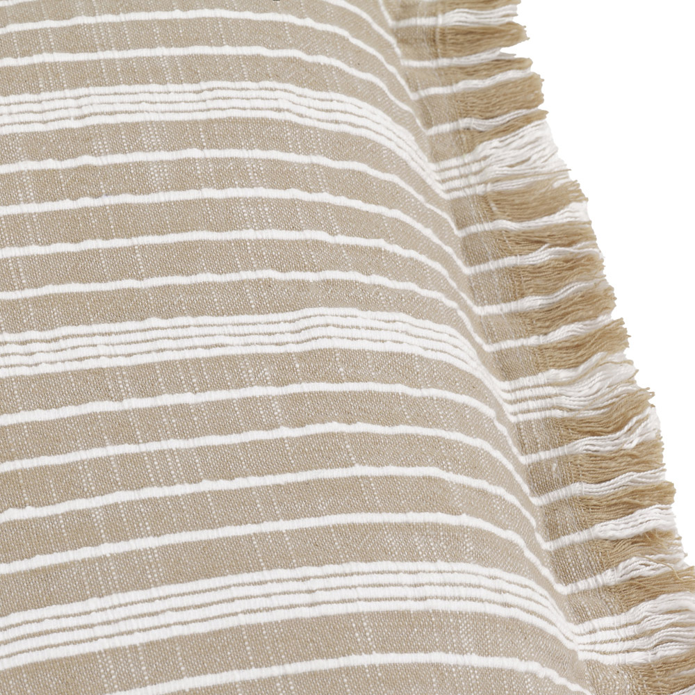 Yard Tide Textured Stripe Cream Polyester Filled Outdoor Cushion Image 3