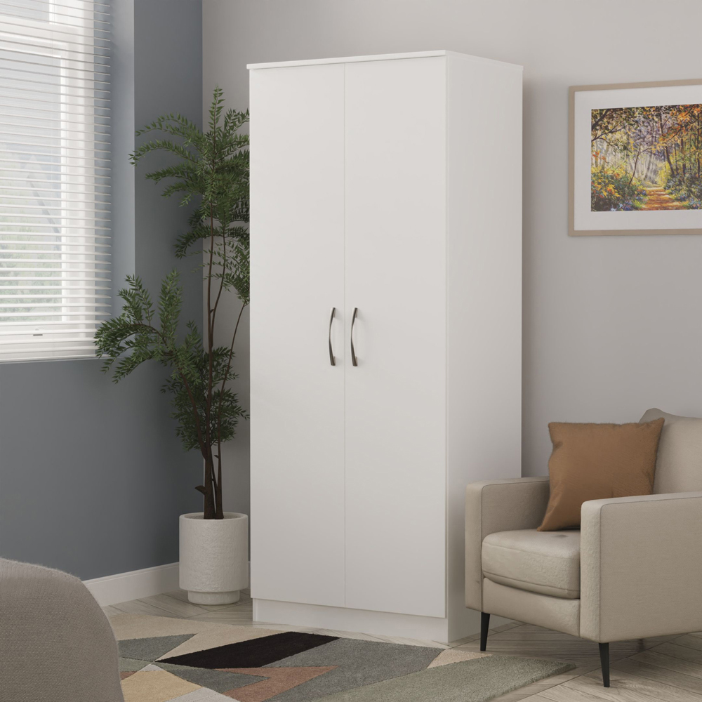 Crowndale Avon 2 Door Matt White Wardrobe Ready Assembled Image 7