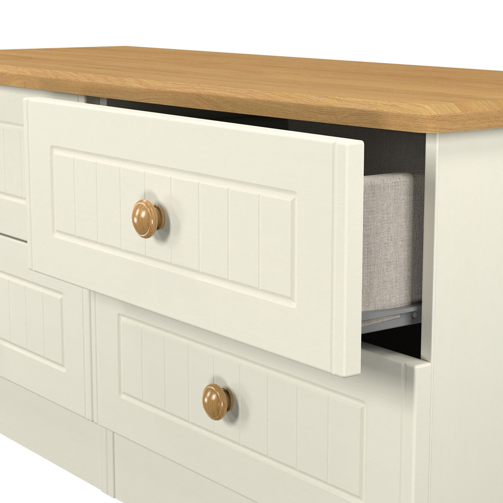 Crowndale Warwick 4 Drawer Cream Ash and Oak Bed Box Image 6
