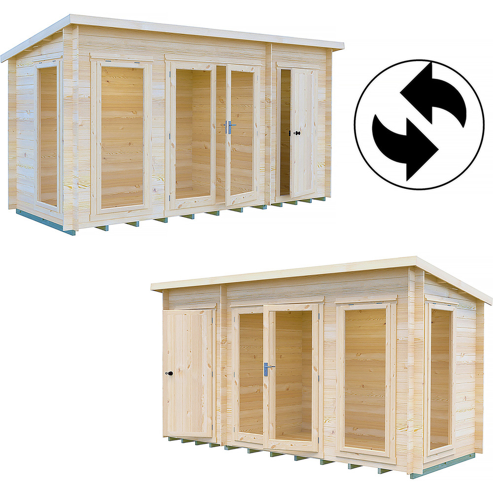 Shire Walsoken 8 x 14ft Dual-Purpose Pent Garden Log Cabin with Integral Storage Image 4