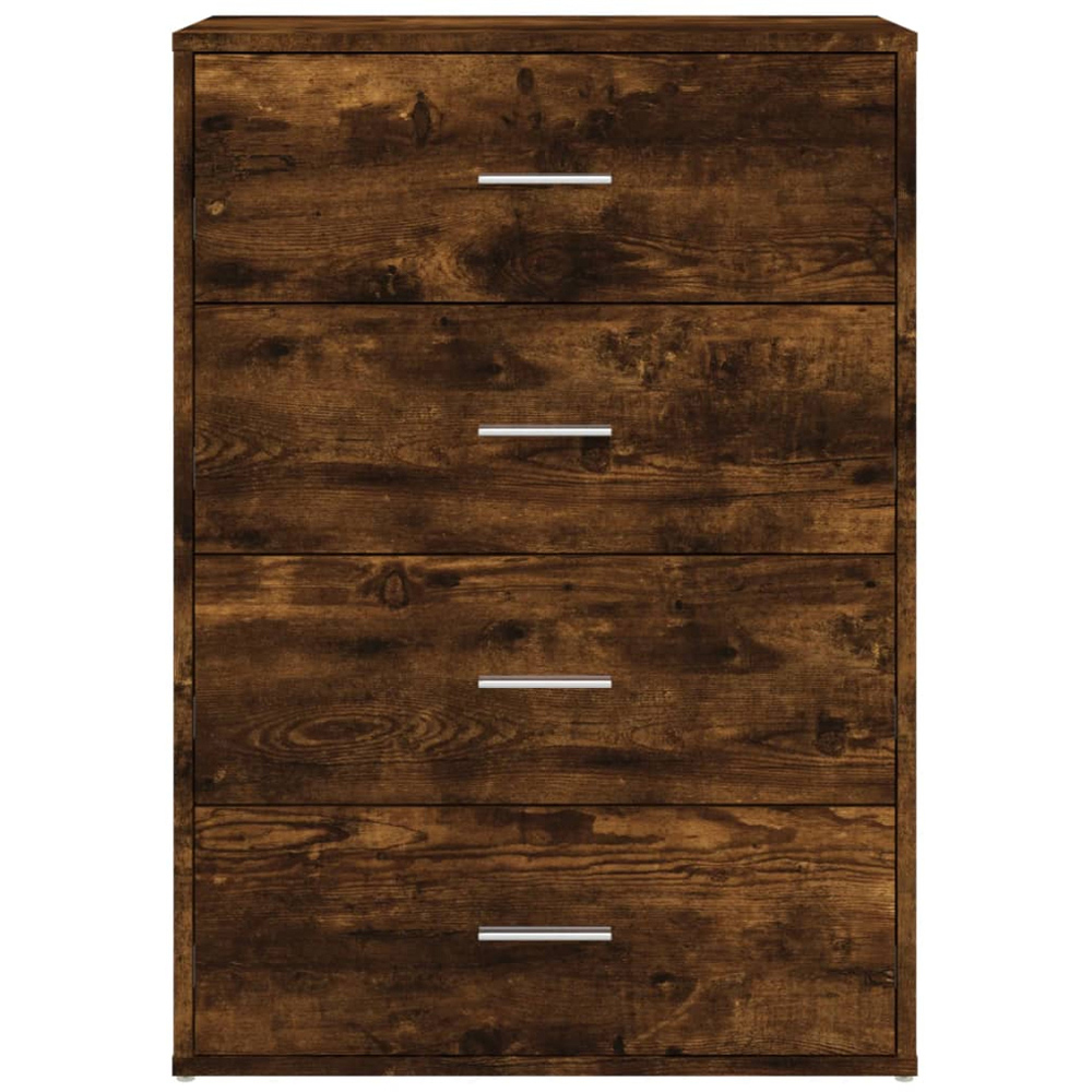 vidaXL 4 Drawer Smoked Oak Wide Sideboard Image 4