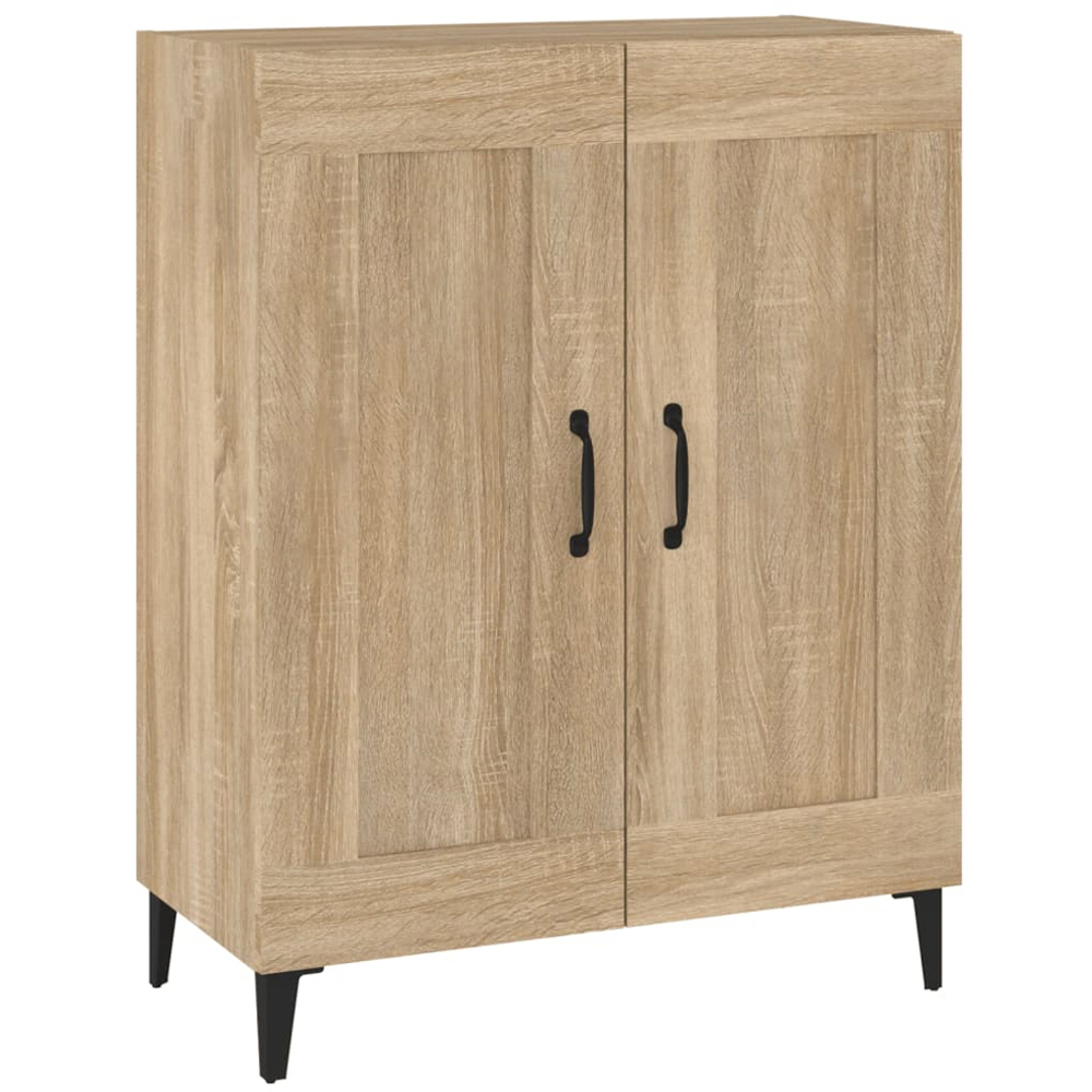 vidaXL 2 Door Sonoma Oak Sideboard with Metal Handles Image 2