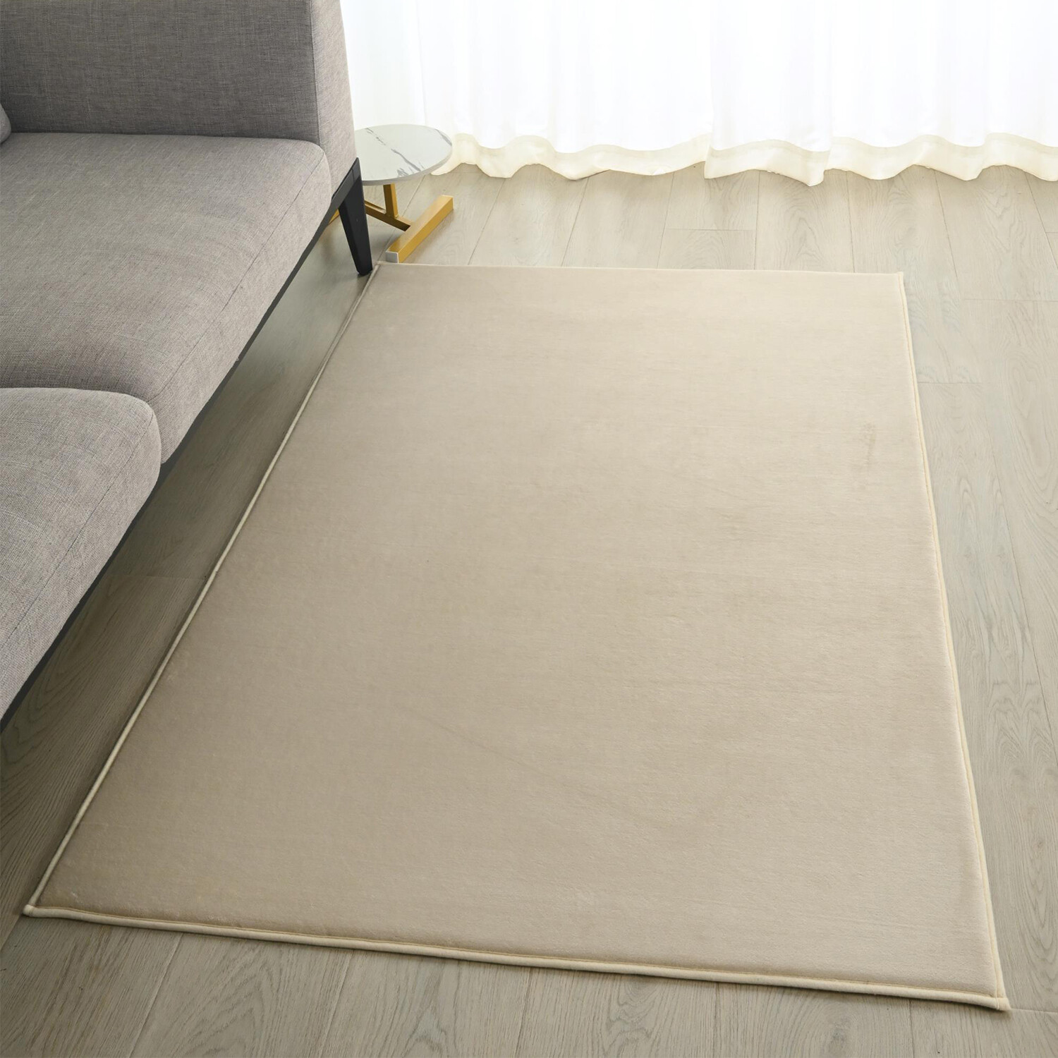 Minimalist Cosy Flannel RugSand Image 3