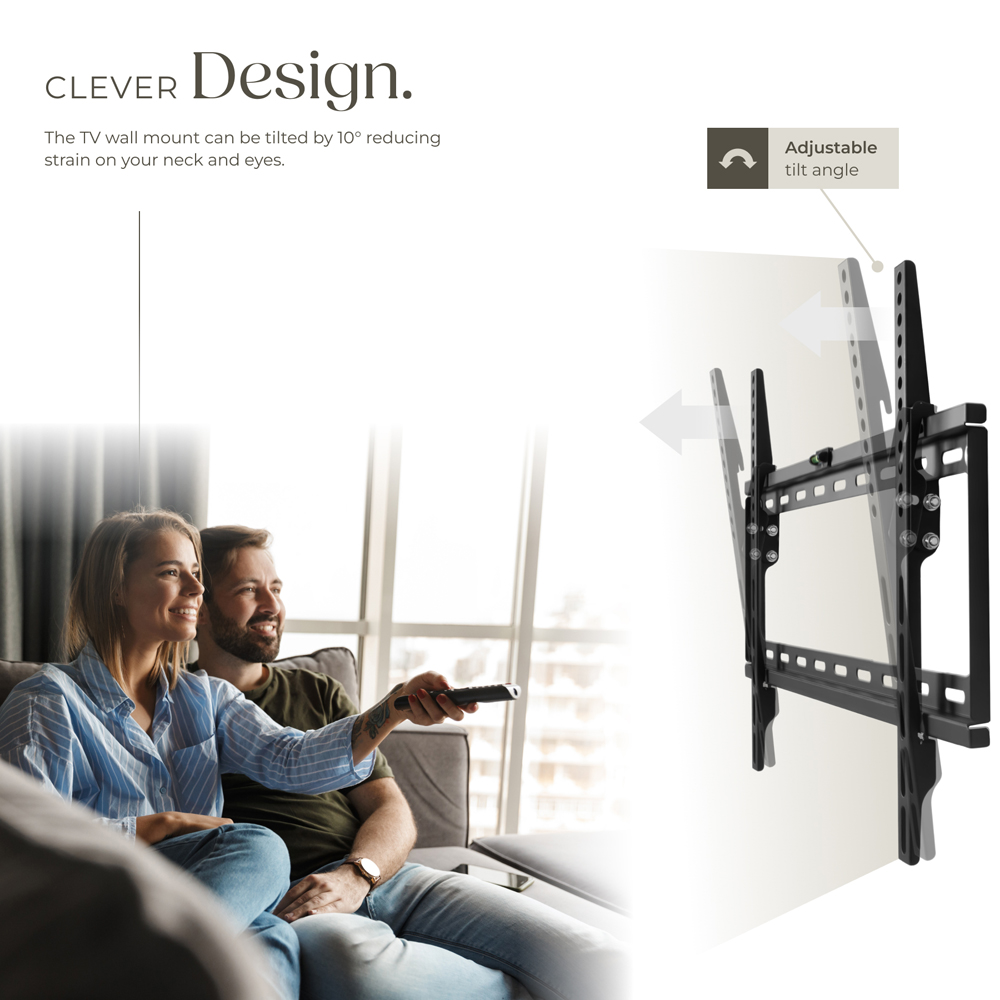 tectake 32 to 100inch Tiltable Width-Adjustable Wall Mount Flat TV Bracket Image 4