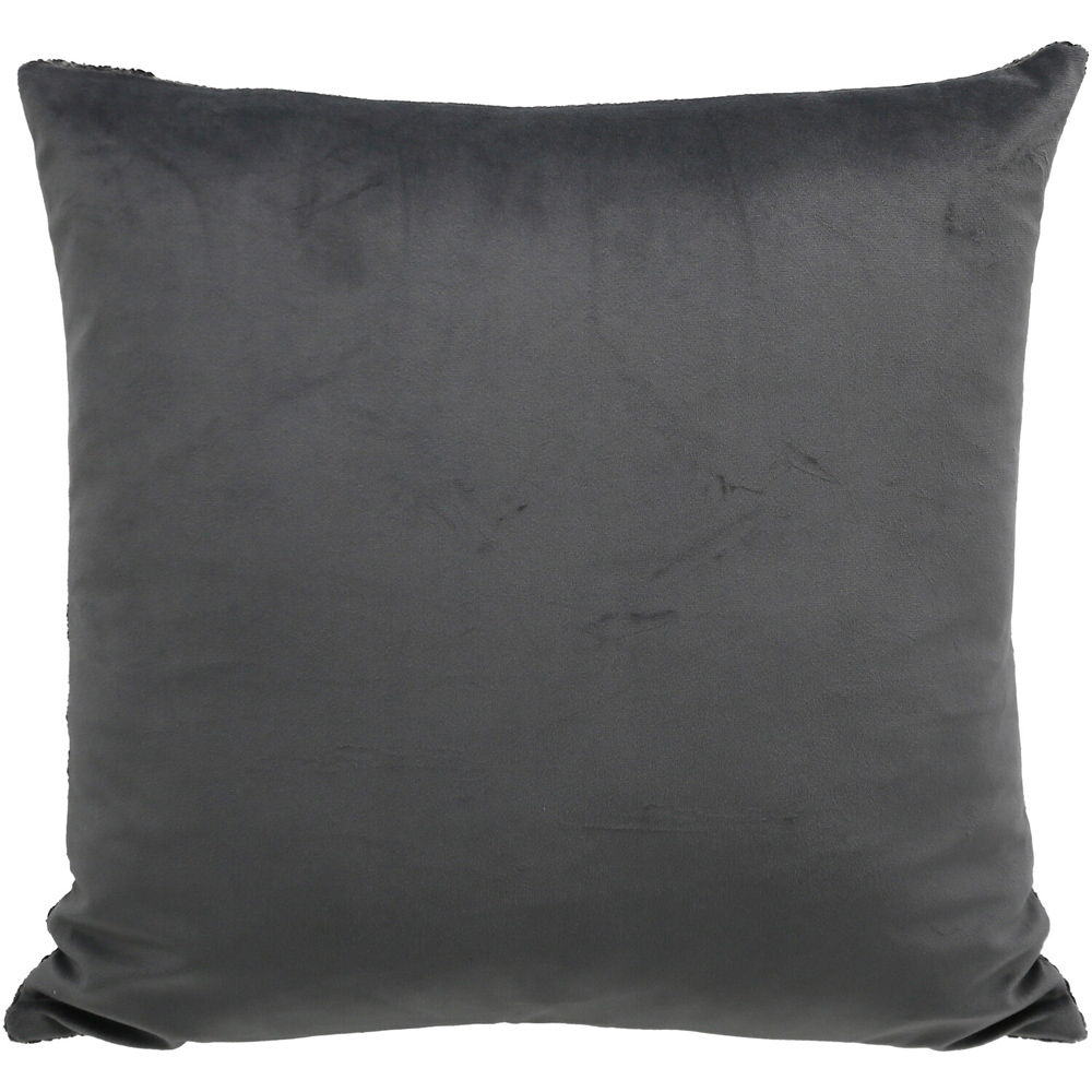Modern Chenille Boucle Cushion Charcoal Image 2