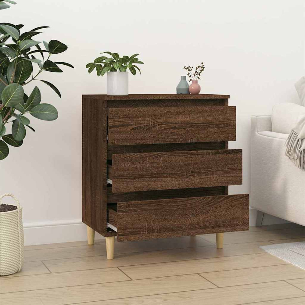 vidaXL 3 Drawer Brown Oak Sideboard Image 8