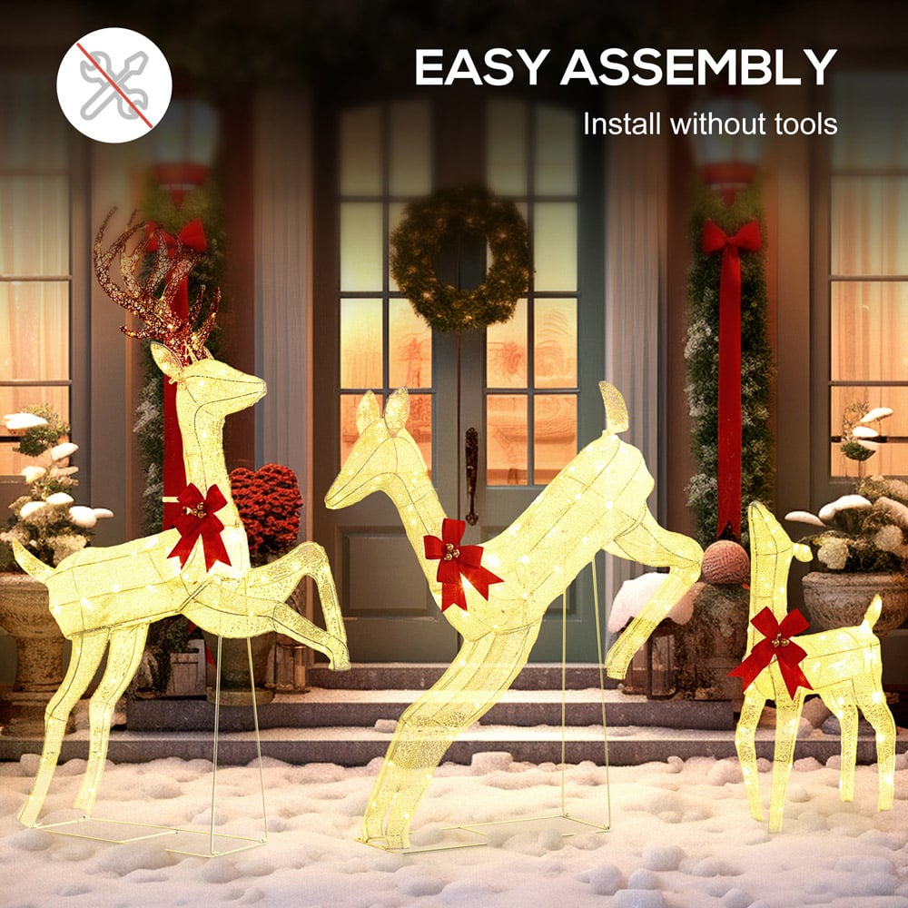 Everglow Light Up Reindeer Family Christmas Decoration 3 Piece Image 5