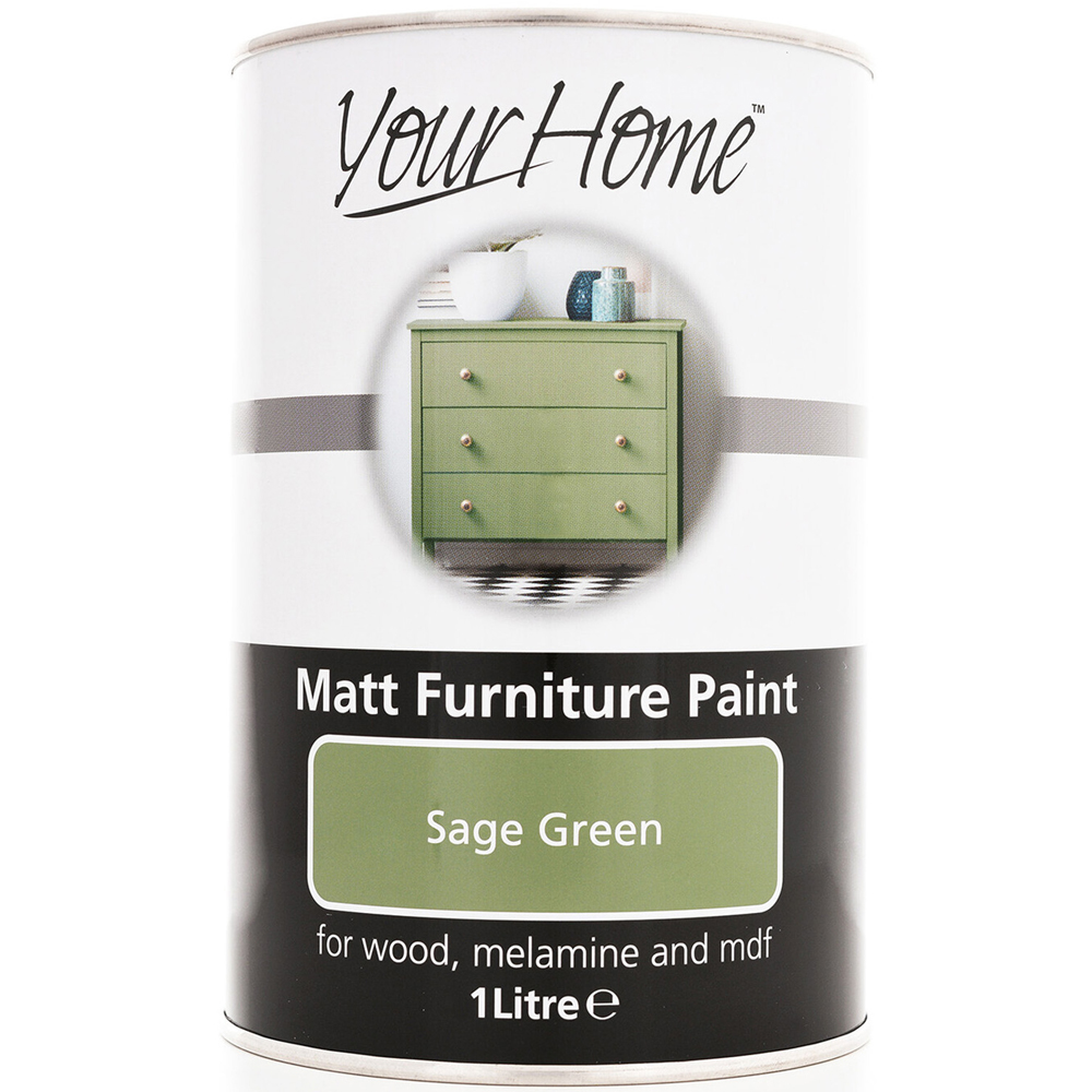 Your Home Sage Green Furniture Paint 1L Image 2
