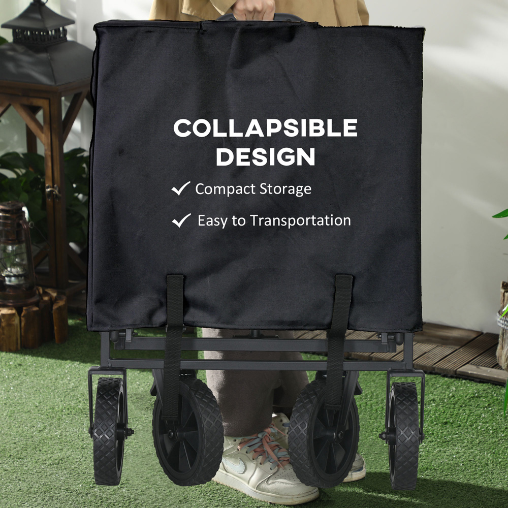Outsunny Black Folding Trolley Cart Image 4