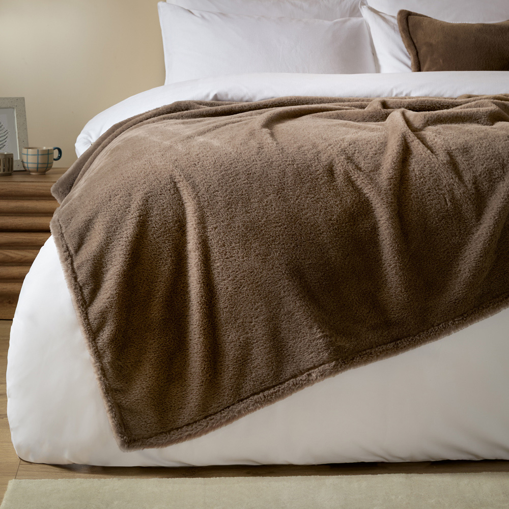 Furn Kallu Mocha Double-Sided Faux Fur Throw 150 x 200cm Image 4