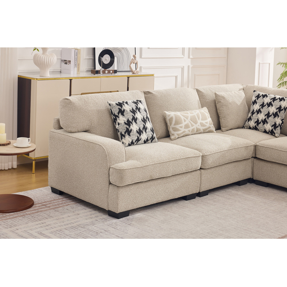 Chester L-Shaped Corner Sofa Beige Image 6