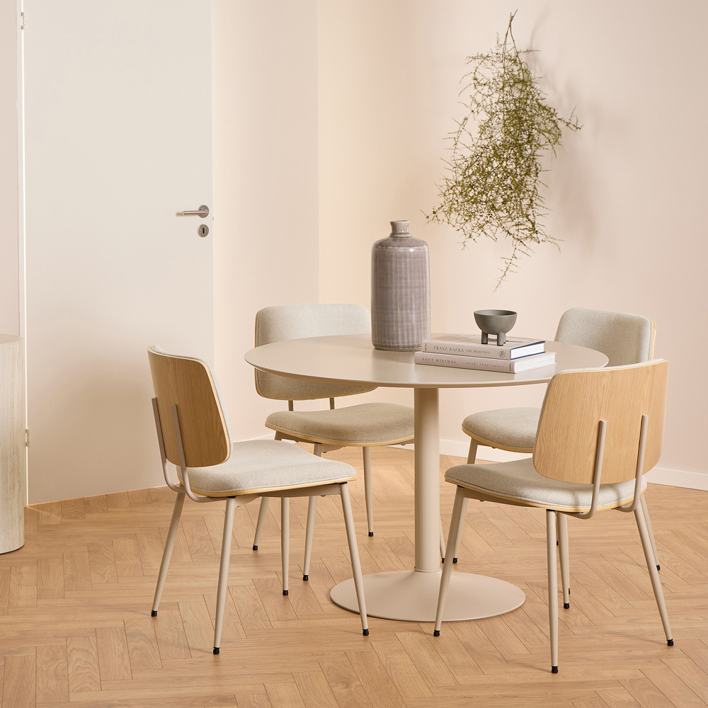 Florence Owen Set of 2 Beige Apia Fabric Dining Chair Image 8